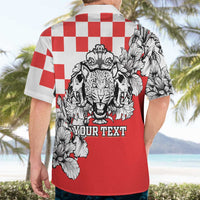 Personalized Croatia Leopard Heads Hawaiian Shirt With Iris - Wonder Print Shop