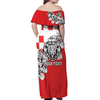 Personalized Croatia Leopard Heads Off Shoulder Maxi Dress With Iris - Wonder Print Shop
