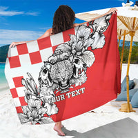 Personalized Croatia Leopard Heads Sarong With Iris - Wonder Print Shop
