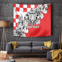 Personalized Croatia Leopard Heads Tapestry With Iris - Wonder Print Shop