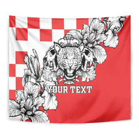 Personalized Croatia Leopard Heads Tapestry With Iris - Wonder Print Shop