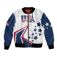 Custom USA Summer Sport 2024 Bomber Jacket Eiffel Tower 2024 - Wonder Print Shop