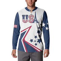Custom USA Summer Sport 2024 Button Sweatshirt Eiffel Tower 2024 - Wonder Print Shop