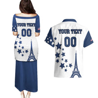 Custom USA Summer Sport 2024 Couples Matching Puletasi and Hawaiian Shirt Eiffel Tower 2024 - Wonder Print Shop