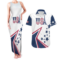 Custom USA Summer Sport 2024 Couples Matching Tank Maxi Dress and Hawaiian Shirt Eiffel Tower 2024 - Wonder Print Shop