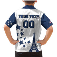 Custom USA Summer Sport 2024 Family Matching Mermaid Dress and Hawaiian Shirt Eiffel Tower 2024 - Wonder Print Shop