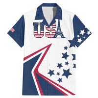 Custom USA Summer Sport 2024 Family Matching Mermaid Dress and Hawaiian Shirt Eiffel Tower 2024 - Wonder Print Shop