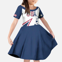 Custom USA Summer Sport 2024 Family Matching Off The Shoulder Long Sleeve Dress and Hawaiian Shirt Eiffel Tower 2024 - Wonder Print Shop