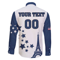 Custom USA Summer Sport 2024 Family Matching Off Shoulder Short Dress and Hawaiian Shirt Eiffel Tower 2024 - Wonder Print Shop