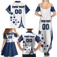 Custom USA Summer Sport 2024 Family Matching Summer Maxi Dress and Hawaiian Shirt Eiffel Tower 2024 - Wonder Print Shop
