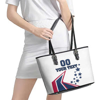 Custom USA Summer Sport 2024 Leather Tote Bag Eiffel Tower 2024 - Wonder Print Shop