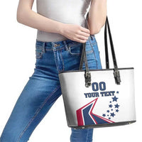 Custom USA Summer Sport 2024 Leather Tote Bag Eiffel Tower 2024 - Wonder Print Shop