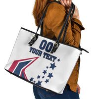 Custom USA Summer Sport 2024 Leather Tote Bag Eiffel Tower 2024 - Wonder Print Shop