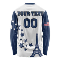 Custom USA Summer Sport 2024 Long Sleeve Shirt Eiffel Tower 2024 - Wonder Print Shop