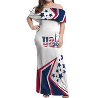 Custom USA Summer Sport 2024 Off Shoulder Maxi Dress Eiffel Tower 2024 - Wonder Print Shop