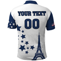 Custom USA Summer Sport 2024 Polo Shirt Eiffel Tower 2024 - Wonder Print Shop