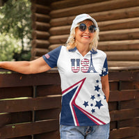 Custom USA Summer Sport 2024 Women Polo Shirt Eiffel Tower 2024 - Wonder Print Shop