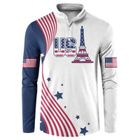 Custom USA Summer Sport 2024 Button Sweatshirt Flag Of The United States - Wonder Print Shop
