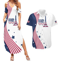 Custom USA Summer Sport 2024 Couples Matching Summer Maxi Dress and Hawaiian Shirt Flag Of The United States - Wonder Print Shop