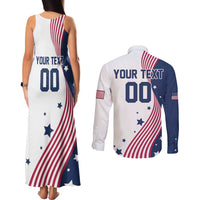 Custom USA Summer Sport 2024 Couples Matching Tank Maxi Dress and Long Sleeve Button Shirt Flag Of The United States - Wonder Print Shop