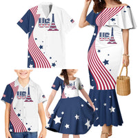 Custom USA Summer Sport 2024 Family Matching Mermaid Dress and Hawaiian Shirt Flag Of The United States - Wonder Print Shop