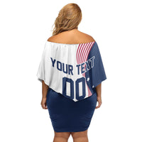 Custom USA Summer Sport 2024 Family Matching Off Shoulder Short Dress and Hawaiian Shirt Flag Of The United States - Wonder Print Shop
