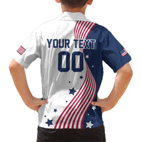 Custom USA Summer Sport 2024 Family Matching Short Sleeve Bodycon Dress and Hawaiian Shirt Flag Of The United States - Wonder Print Shop
