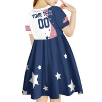 Custom USA Summer Sport 2024 Kid Short Sleeve Dress Flag Of The United States - Wonder Print Shop