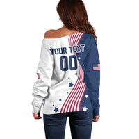 Custom USA Summer Sport 2024 Off Shoulder Sweater Flag Of The United States - Wonder Print Shop