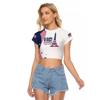 Custom USA Summer Sport 2024 Raglan Cropped T Shirt Flag Of The United States - Wonder Print Shop