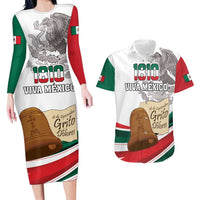 Custom Mexico Independence Day Couples Matching Long Sleeve Bodycon Dress and Hawaiian Shirt El Grito De Independencia - Wonder Print Shop