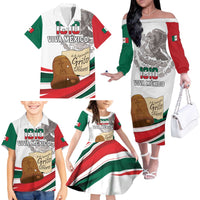 Custom Mexico Independence Day Family Matching Off The Shoulder Long Sleeve Dress and Hawaiian Shirt El Grito De Independencia - Wonder Print Shop