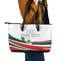 Custom Mexico Independence Day Leather Tote Bag El Grito De Independencia - Wonder Print Shop