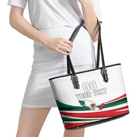 Custom Mexico Independence Day Leather Tote Bag El Grito De Independencia - Wonder Print Shop