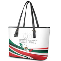 Custom Mexico Independence Day Leather Tote Bag El Grito De Independencia - Wonder Print Shop