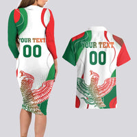 Custom Mexico Independence Day Couples Matching Long Sleeve Bodycon Dress and Hawaiian Shirt Monumento A La Independencia - Wonder Print Shop