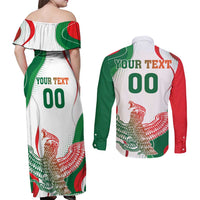 Custom Mexico Independence Day Couples Matching Off Shoulder Maxi Dress and Long Sleeve Button Shirt Monumento A La Independencia - Wonder Print Shop