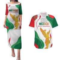 Custom Mexico Independence Day Couples Matching Puletasi and Hawaiian Shirt Monumento A La Independencia - Wonder Print Shop