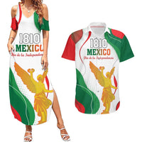 Custom Mexico Independence Day Couples Matching Summer Maxi Dress and Hawaiian Shirt Monumento A La Independencia - Wonder Print Shop