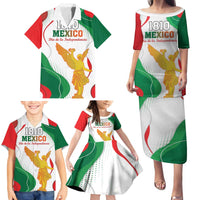 Custom Mexico Independence Day Family Matching Puletasi and Hawaiian Shirt Monumento A La Independencia - Wonder Print Shop