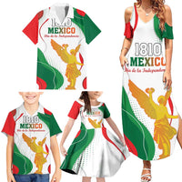 Custom Mexico Independence Day Family Matching Summer Maxi Dress and Hawaiian Shirt Monumento A La Independencia - Wonder Print Shop