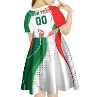 Custom Mexico Independence Day Kid Short Sleeve Dress Monumento A La Independencia - Wonder Print Shop