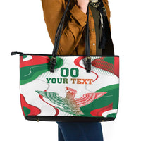 Custom Mexico Independence Day Leather Tote Bag Monumento A La Independencia - Wonder Print Shop
