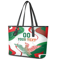 Custom Mexico Independence Day Leather Tote Bag Monumento A La Independencia - Wonder Print Shop