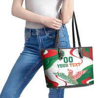 Custom Mexico Independence Day Leather Tote Bag Monumento A La Independencia - Wonder Print Shop