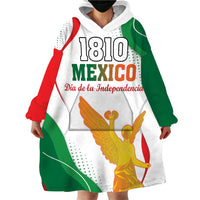 Custom Mexico Independence Day Wearable Blanket Hoodie Monumento A La Independencia - Wonder Print Shop