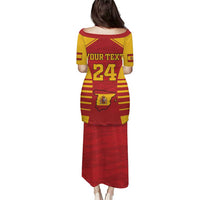 Custom Spain Coat Of Arms Puletasi Sport Style - Wonder Print Shop