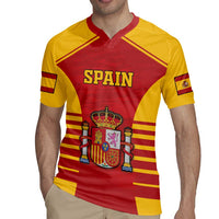 Custom Spain Coat Of Arms Rugby Jersey Sport Style - Wonder Print Shop