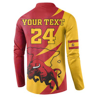 Custom Spain Aggressive Fighting Bull Button Sweatshirt With Carnation Flowers - Wonder Print Shop