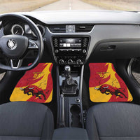 Custom Spain Aggressive Fighting Bull Car Mats With Carnation Flowers - Wonder Print Shop